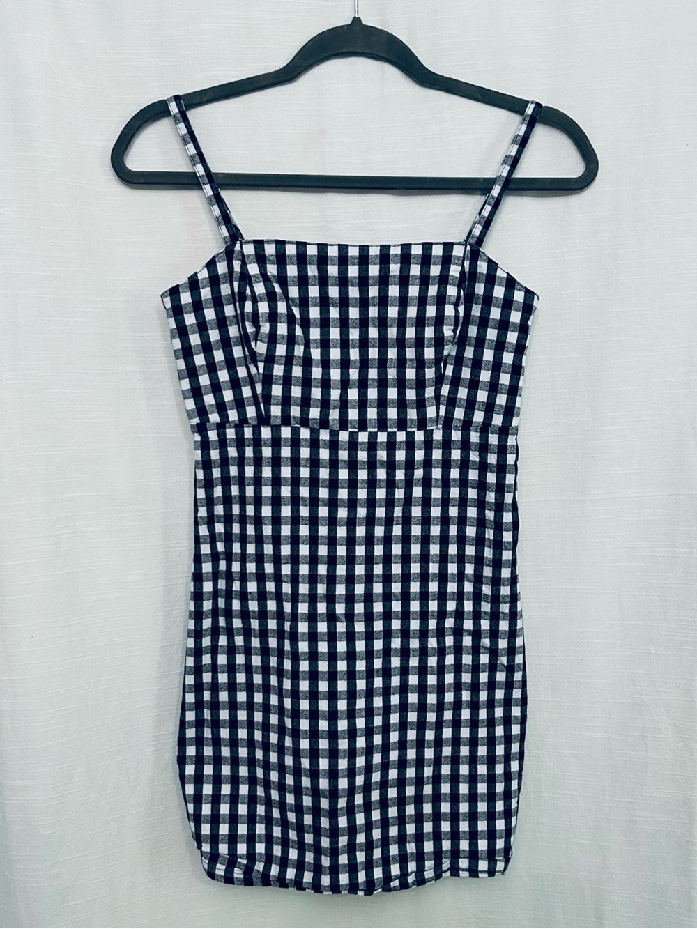 Hollister Women’s Black‎ and White Gingham Spaghetti Adjustable Strap Dress